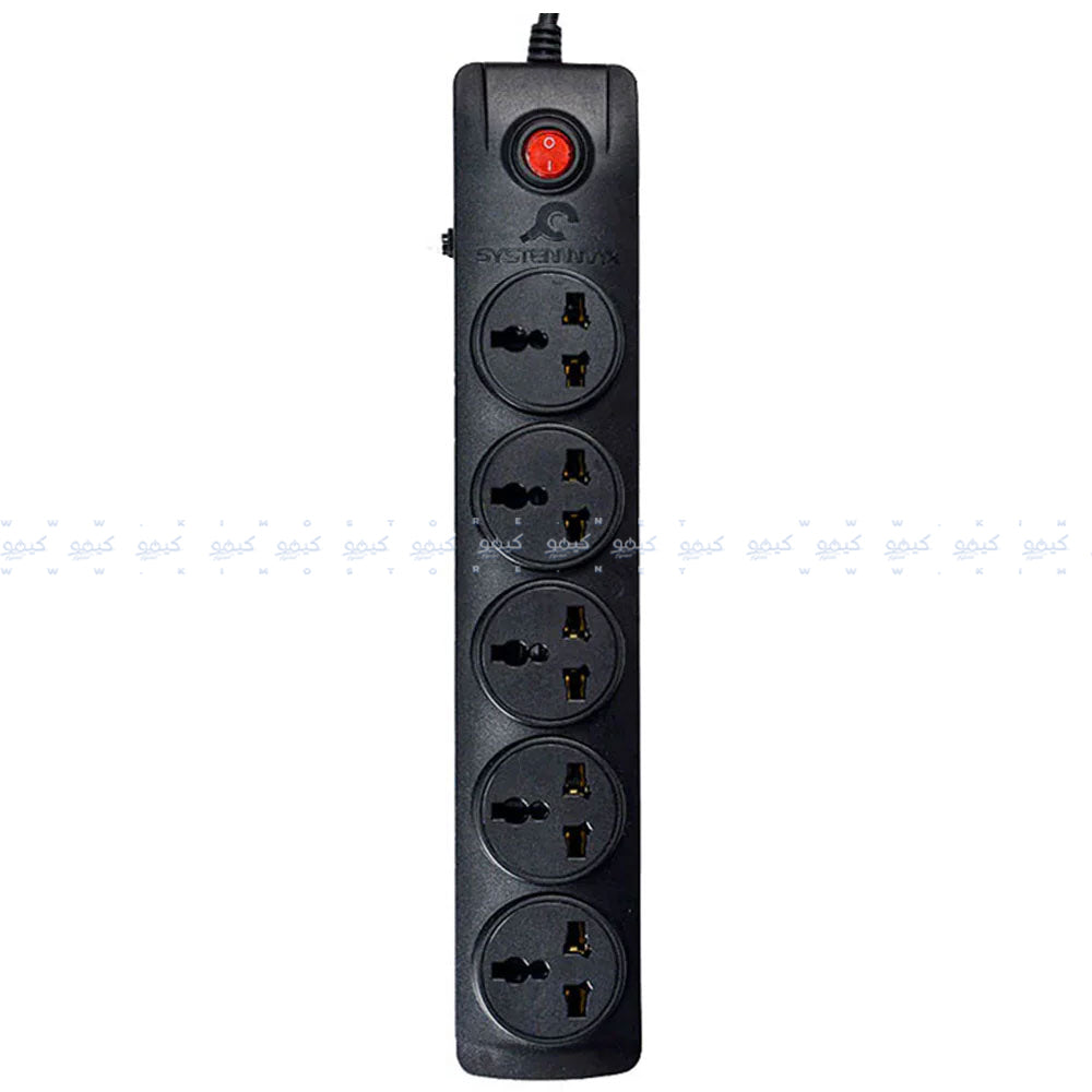 SystemMax SMPU-5P 5Port Power Strip 2500W 2m - Black