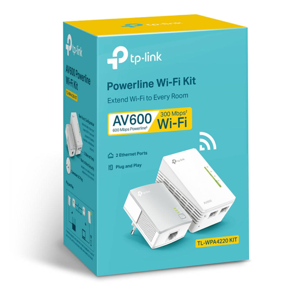 TP-Link AV600 Tl-WPA4220 Wireless Kit Power Line 2 Port 600Mbps