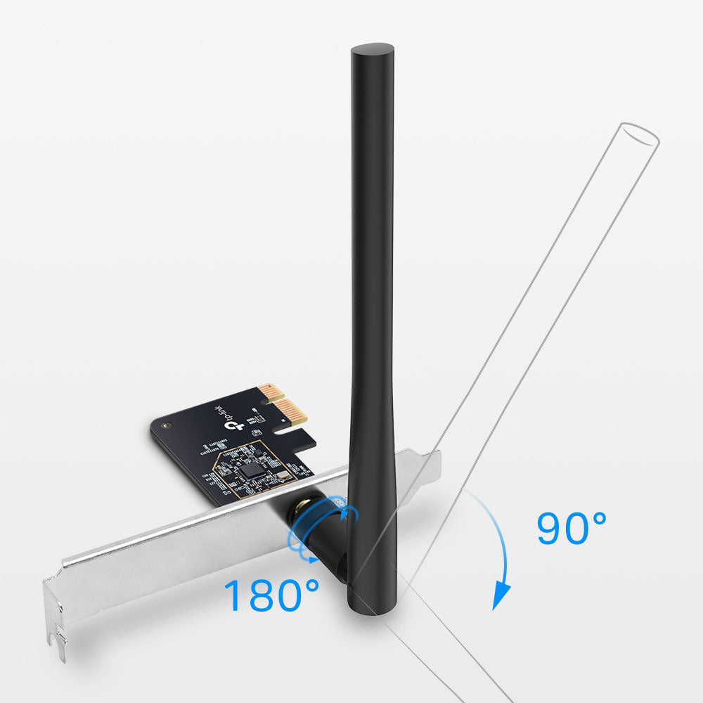 TP-Link Archer T2E AC600 Dual Band PCI Express Wireless Lan Card With Antenna 600Mbps