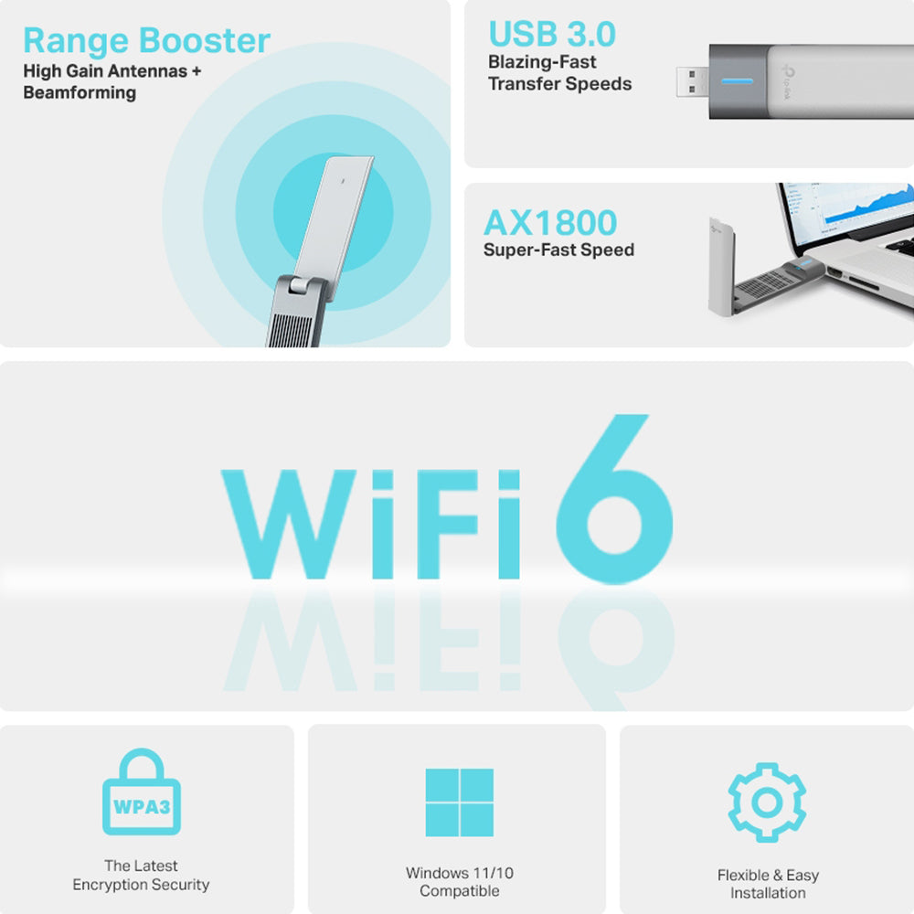 محول USB تي بي لينك لاسلكي 1800 ميجابايت في الثانية Archer TX20UH AX1800