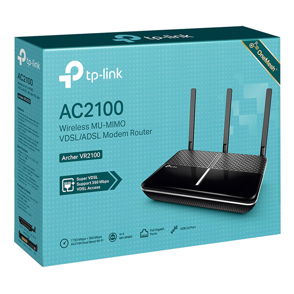 TP-Link Archer VR2100 AC2100 VDSL/ADSL Modem Router 4 Ports 3 Antenna