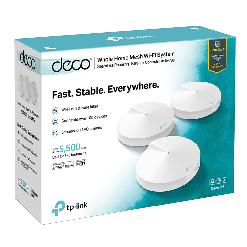 TP-Link Deco M5 AC1300 Dual Band Whole Home Mesh Wi-Fi System 1300Mbps (3 Pack)