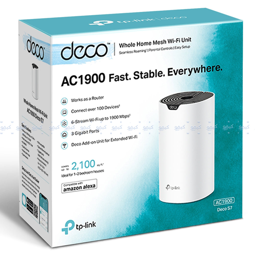 TP-Link Deco S7 AC1900 Whole Home Mesh Wi-Fi System 3 Ports 1900Mbps