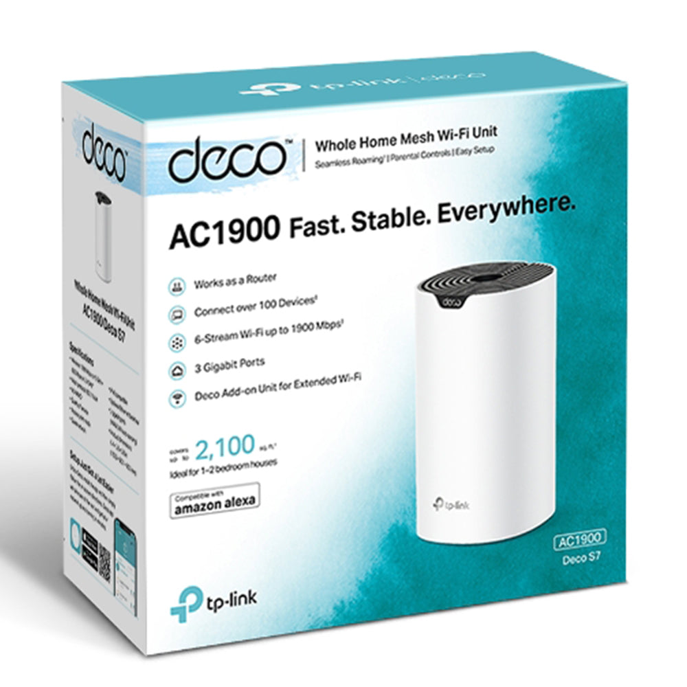 TP-Link Deco S7 AC1900 Whole Home Mesh Wi-Fi System 3 Ports 1900Mbps (1 Pack)