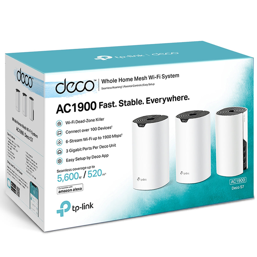 TP-Link Deco S7 AC1900 Whole Home Mesh Wi-Fi System 3 Ports 1900Mbps (3 Pack)