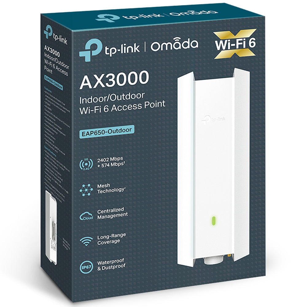 TP-Link Omada EAP650-Outdoor AX3000 WiFi 6 Access Point 1 Port 3000Mbps