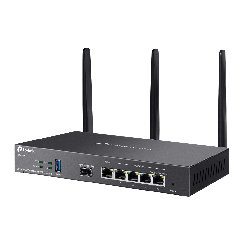 راوتر تي بي لينك أومادا VPN جيجابت 5 منافذ + منفذ (SFP) 3 انتينا 3000 ميجابايت في الثانية ER706W