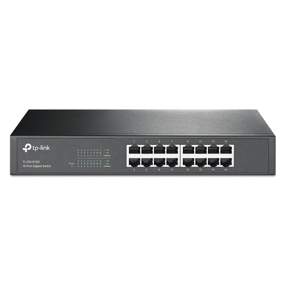 سويتش تي بي لينك 16 منفذ 10/100/1000 ميجابت في الثانية Unmanaged Rackmount/Desktop TL-SG1016D