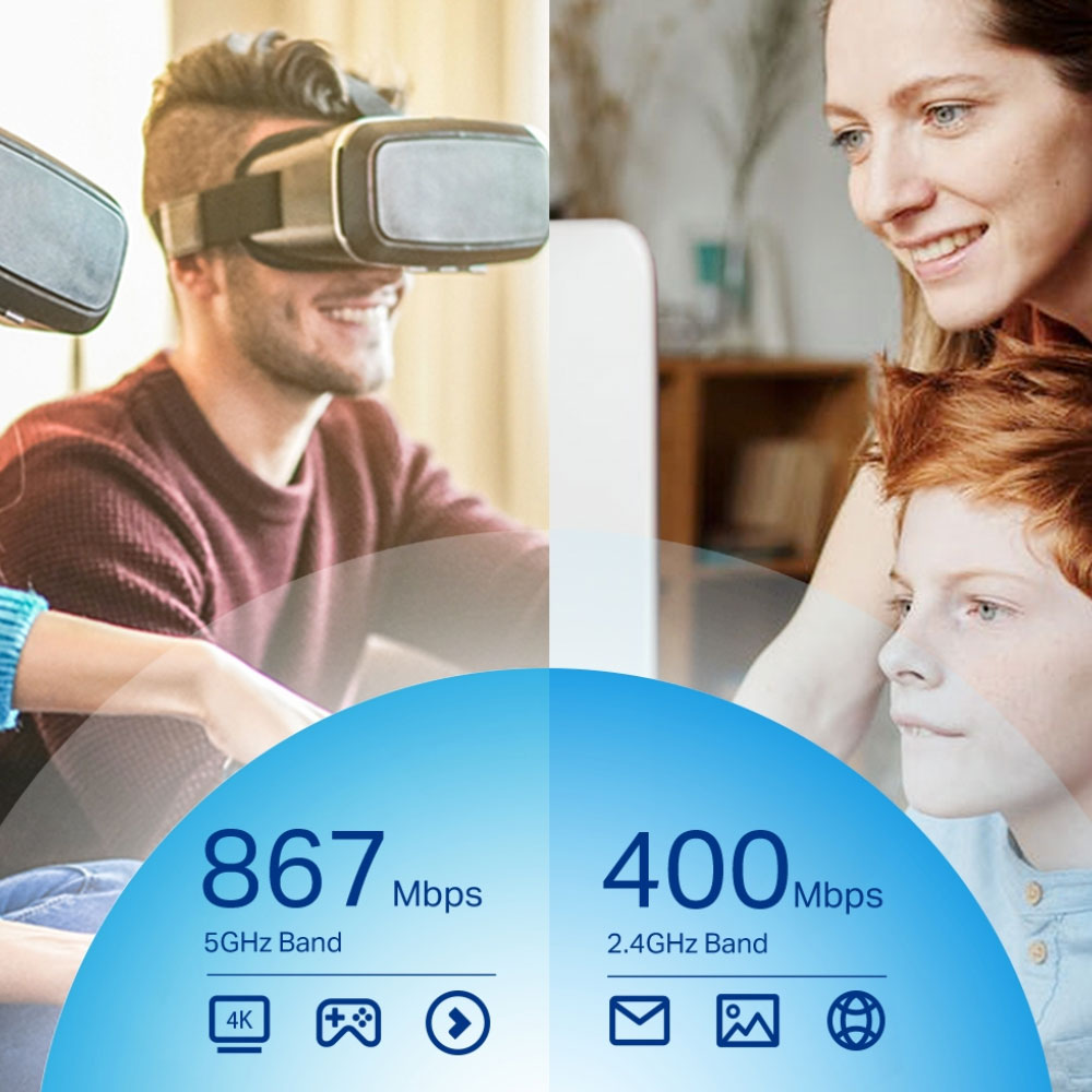 محول USB تي بي لينك لاسلكي مع انتينا 1300 ميجابايت في الثانية Archer T4U Plus