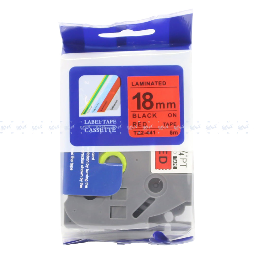 TZ2-441 Black on Red Label Tape 18mm 8m (Copy)