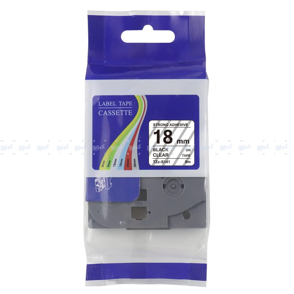TZc-141 Black on Clear Label Tape 18mm 8m (Copy)