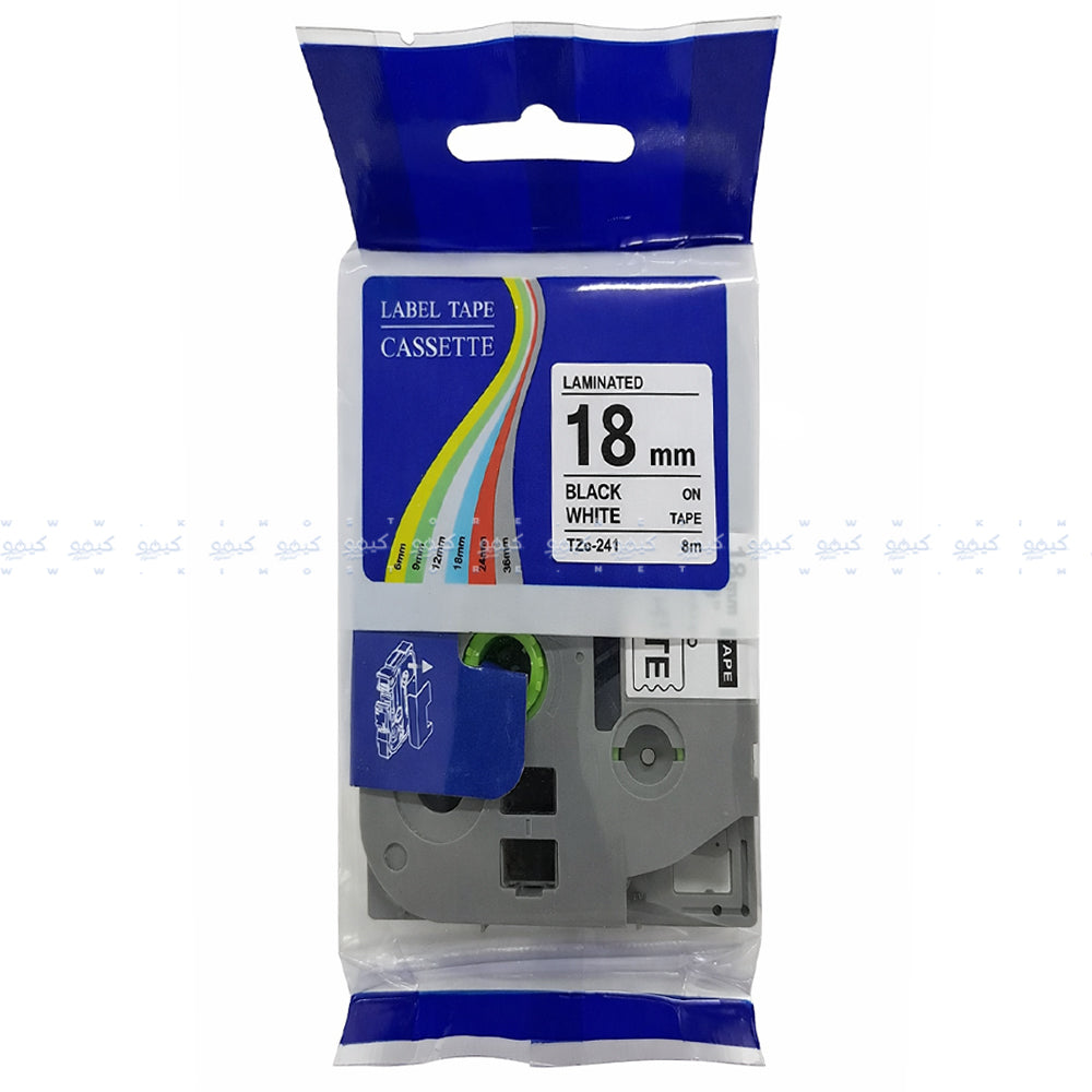 TZc-241 Black on White Label Tape 18mm 8m (Copy)
