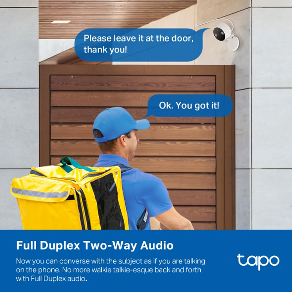 Tapo C120 Wi-Fi AI Indoor & Outdoor Security Camera 2K 4MP 3.17mm (Mic) (Full Color)