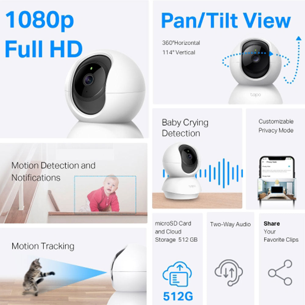 كاميرا مراقبة تابو داخلية واي فاي إمالة و دوران 2 ميجابكسل 4 ملم C200C (ميكروفون)