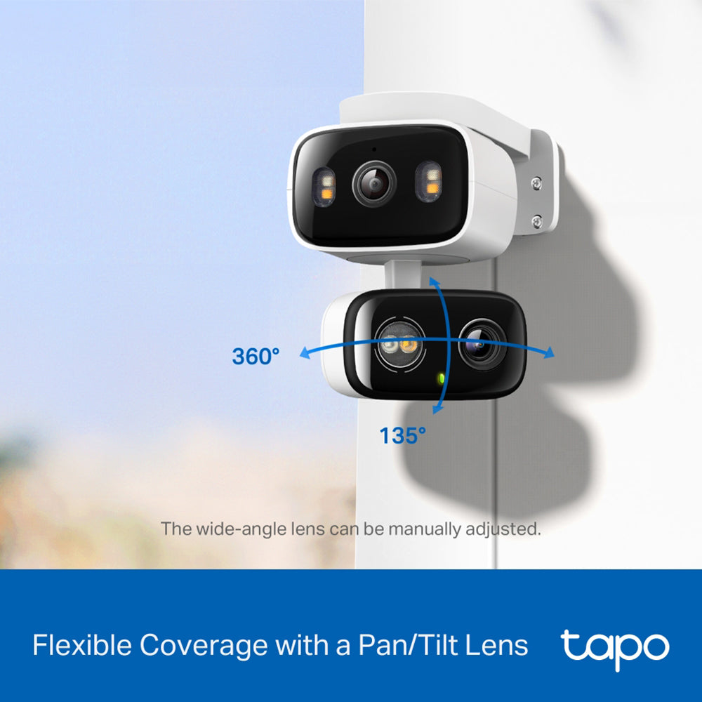 Tapo C246D Dual Lens Wi-Fi Pan & Tilt AI Indoor & Outdoor Security Camera 2K 3MP+3MP 2.8-6mm (Mic) (Full Color)