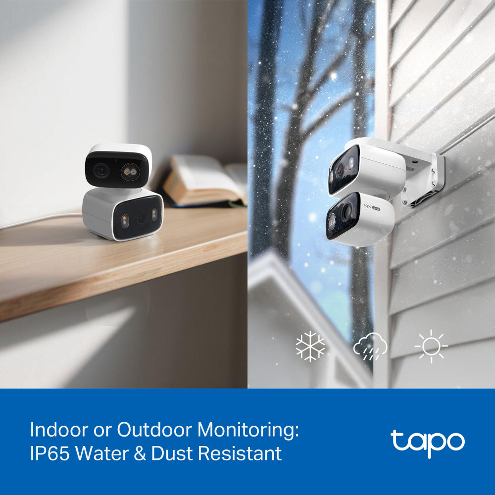 Tapo C246D Dual Lens Wi-Fi Pan & Tilt AI Indoor & Outdoor Security Camera 2K 3MP+3MP 2.8-6mm (Mic) (Full Color)