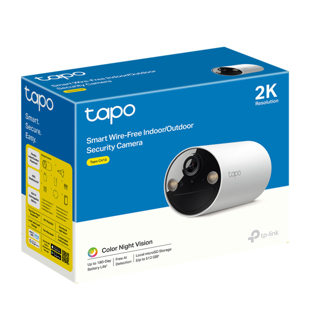 Tapo C410 V1.20 Battery-Powered Wi-Fi Outdoor Security Camera 2K 3MP 3.17mm (Mic) (Full Color)