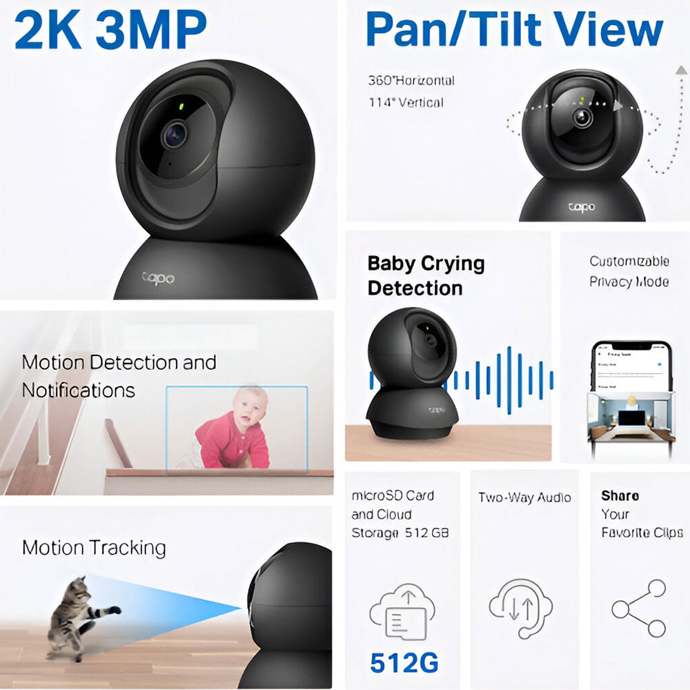 Tapo C211 Wi-Fi Pan & Tilt Outdoor Security Camera 2K 3MP 4mm