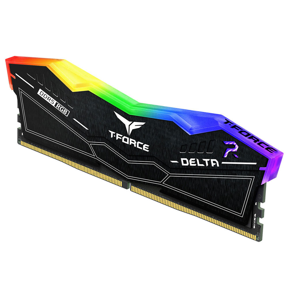 رام تيم جروب 32 جيجابايت (2×16 جيجابايت) 6400 ميجاهرتز T-FORCE Delta DDR5 RGB - اسود