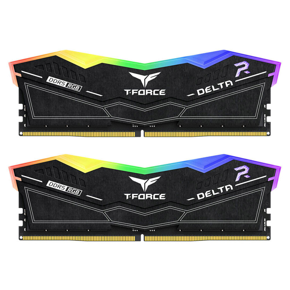 رام تيم جروب 96 جيجابايت (2×48 جيجابايت) 6800 ميجاهرتز T-FORCE Delta DDR5 RGB - اسود