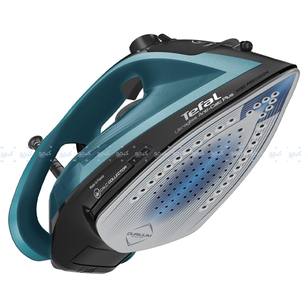 مكواة بخار تيفال 2800 وات Ultragliss Anti-Calc Plus FV6832E0 - أزرق × أسود