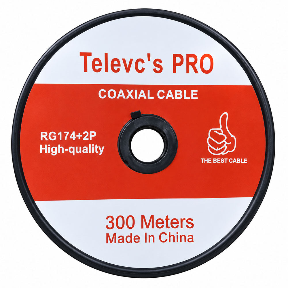 Televcs Pro Coaxial Cable RG174 300m - White