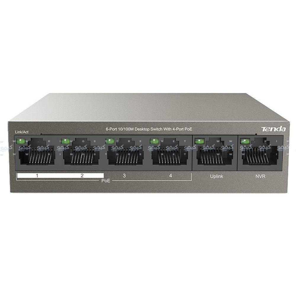 Tenda TEF1106P-4-63W Unmanaged Desktop Switch 4 Ports PoE 10/100Mbps + 2 Ports 10/100Mbp
