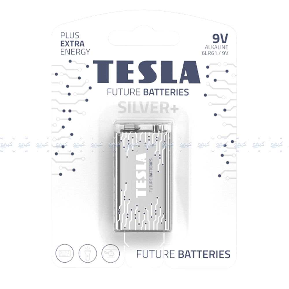Tesla Silver+ 9V Alkaline Battery