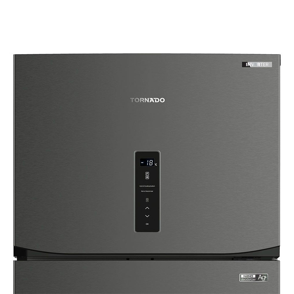 ثلاجة تورنيدو نوفروست انفرتر ديجيتال 2 باب 396 لتر RF-480ATV-DST - ستانلس داكن
