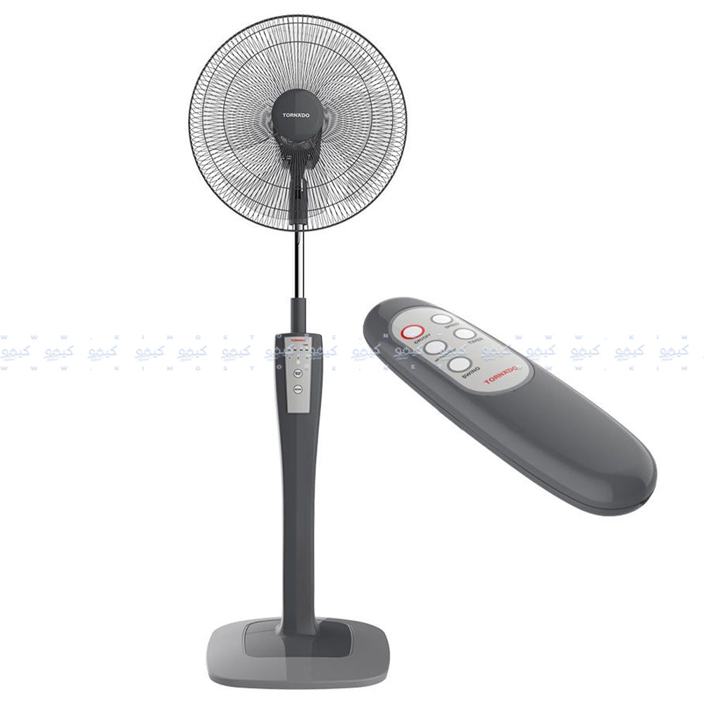 Tornado Stand Fan With Remote TSF-75G 16 Inch - Gray