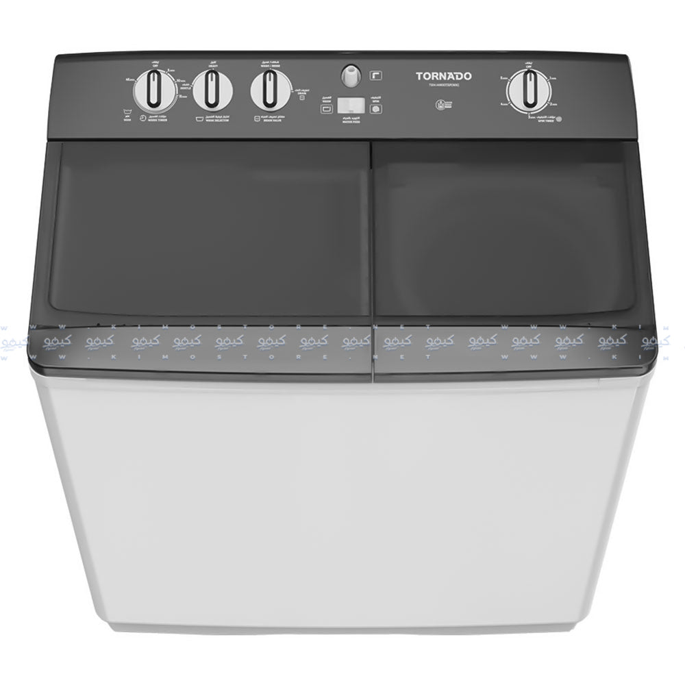 غسالة ملابس تورنيدو نصف اوتوماتيك تحميل علوي 10 كجم TVH-HM10TS(WK) - ابيض