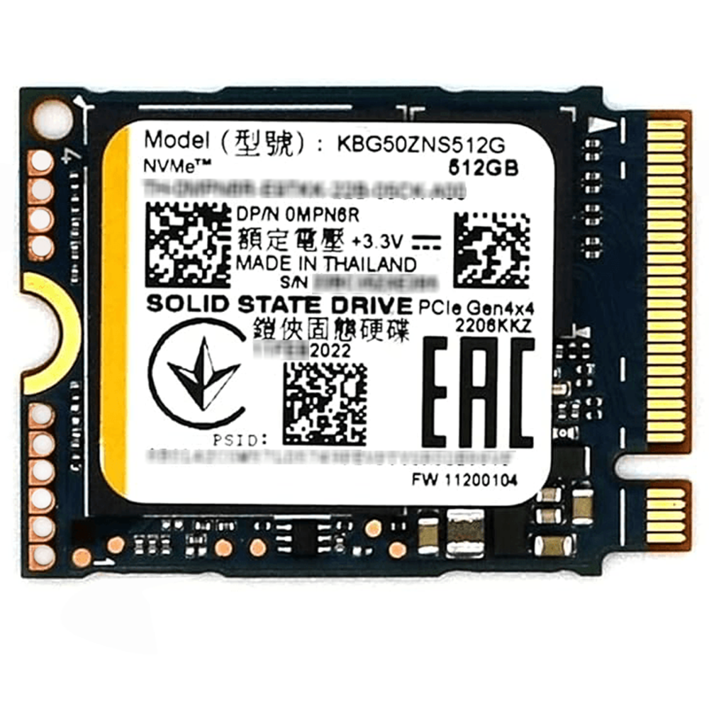 Toshiba Kioxia KBG50ZNS512G 512GB NVMe 2450 PCIe M.2 SSD Original Used