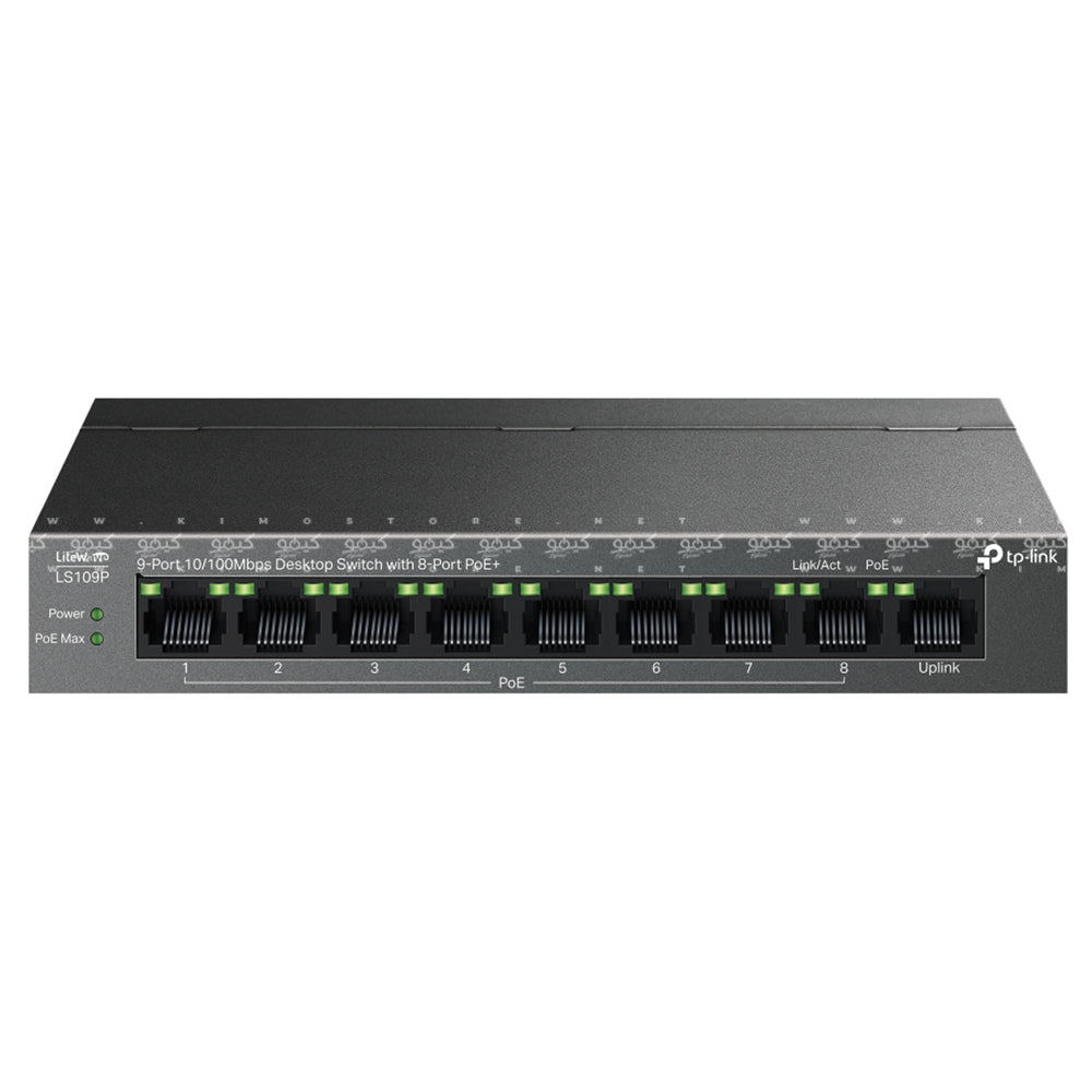 Tp-Link LS109P Unmanaged Desktop Switch 8 Ports PoE+ 10/100Mbps + 1 Port RJ45 10/100Mbps Uplink