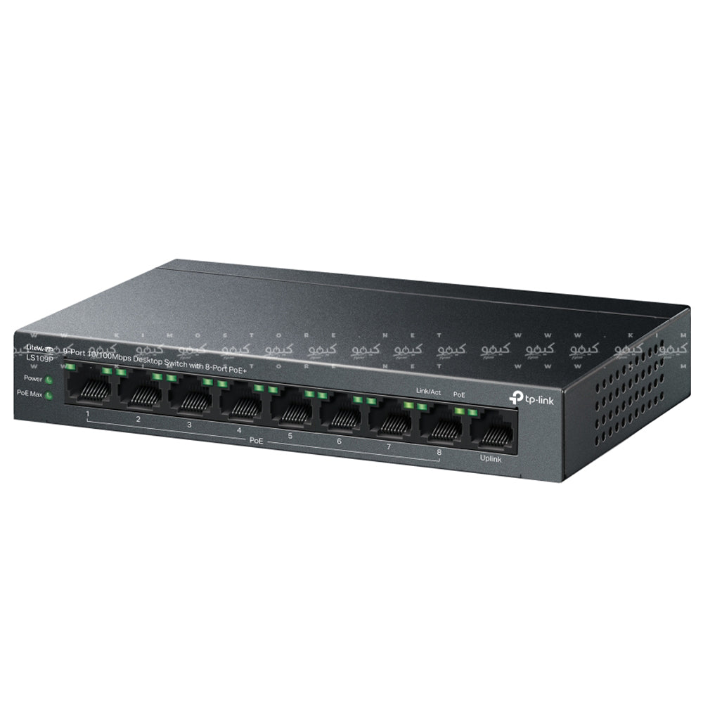Tp-Link LS109P Unmanaged Desktop Switch 8 Ports PoE+ 10/100Mbps + 1 Port RJ45 10/100Mbps Uplink