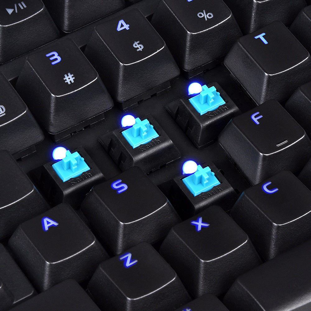 كيبورد تي تي اي سبورت سلكي إضاءة زرقاء جيمنج سويتش أزرق إنجليزي Poseidon Z Forged