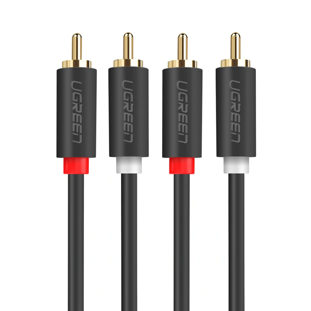 كابل صوت 2x RCA إلى 2x RCA يوجرين 2 متر 10518 - أسود