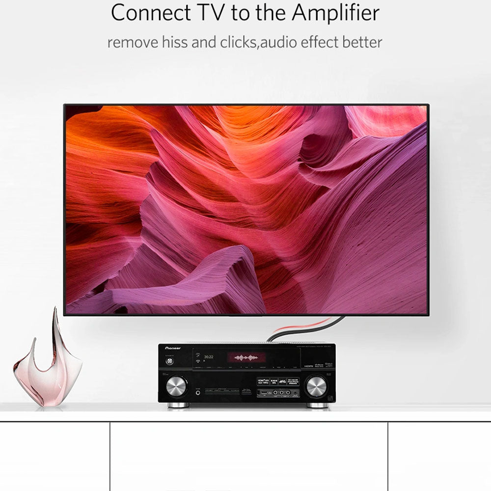 كابل صوت 2x RCA إلى 2x RCA يوجرين 2 متر 10518 - أسود