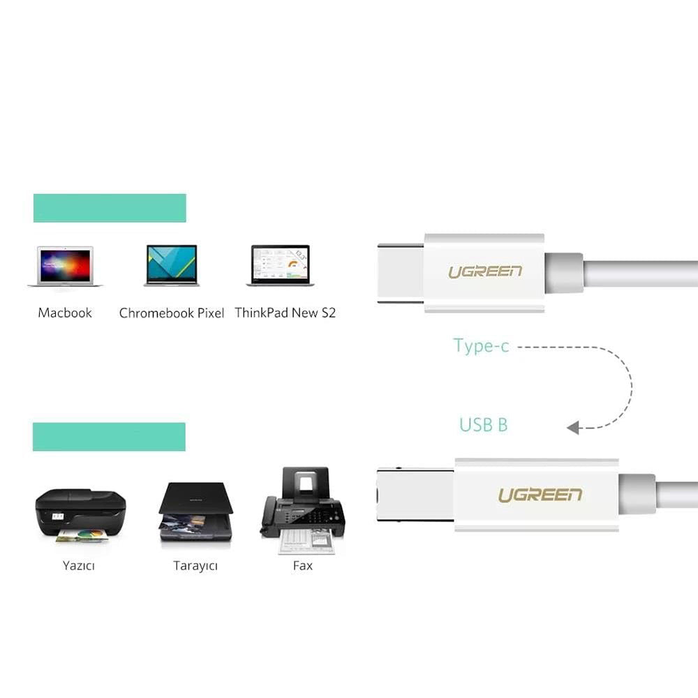Ugreen 40417 Printer Cable 1.5m - White