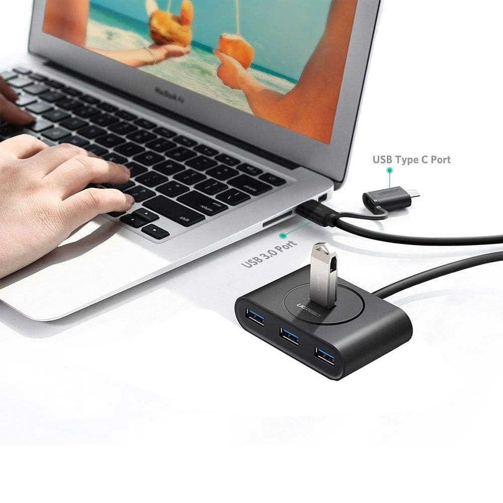 موزع 4 في 2 تايب سي + يو اس بي 3.0 يوجرين 4 منافذ