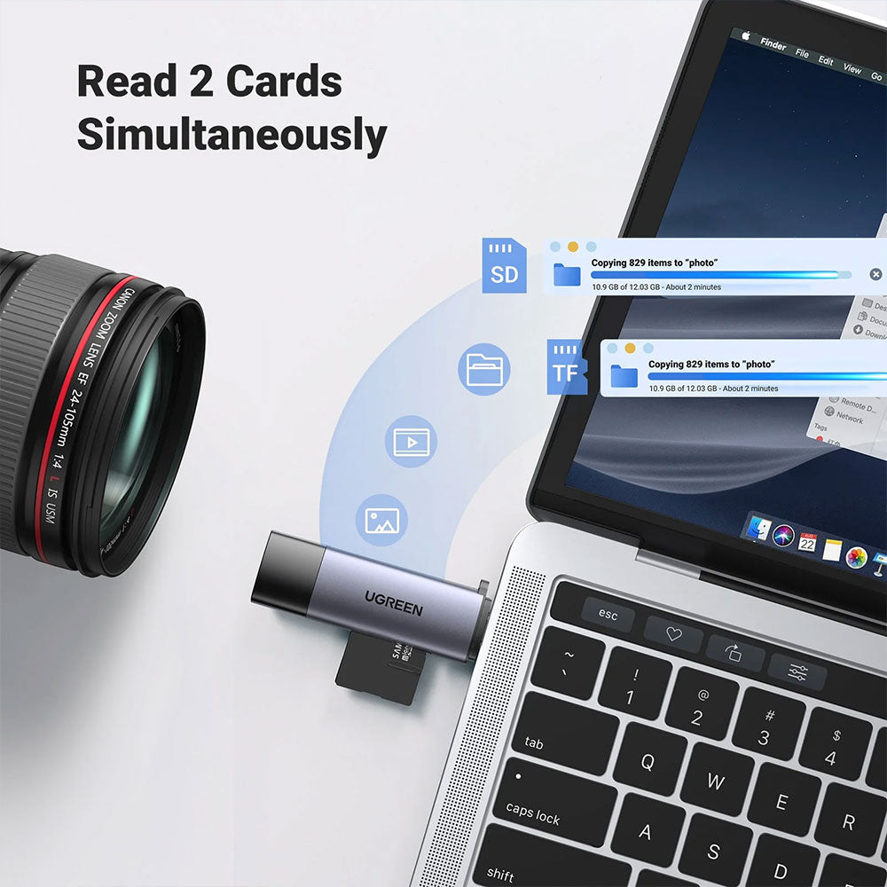 Ugreen 50706 2in1 Type-C + USB Multifunction OTG Card Reader