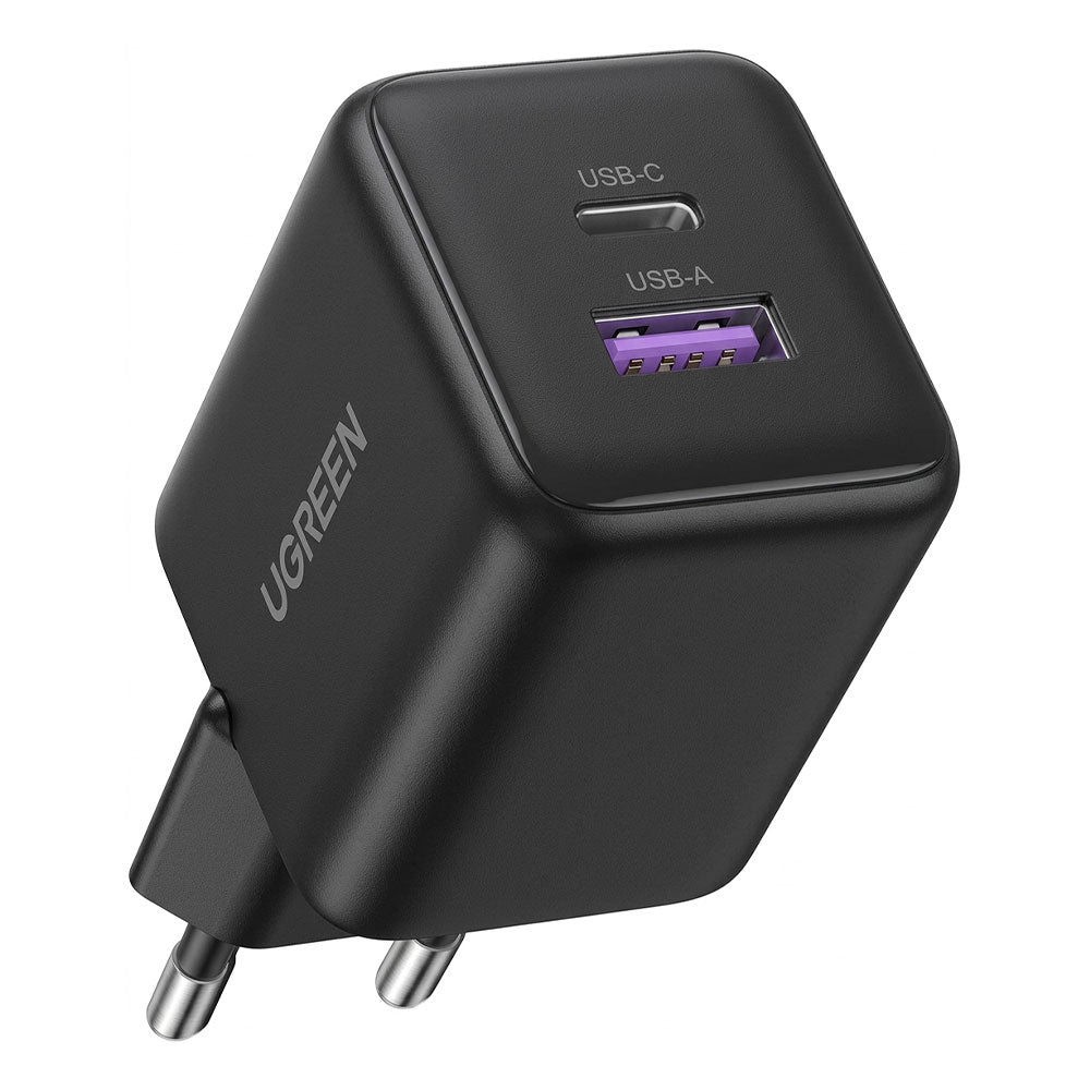 Ugreen 65014 GaN Wall Charger PD Type-C + USB 30W Fast Charging - Black