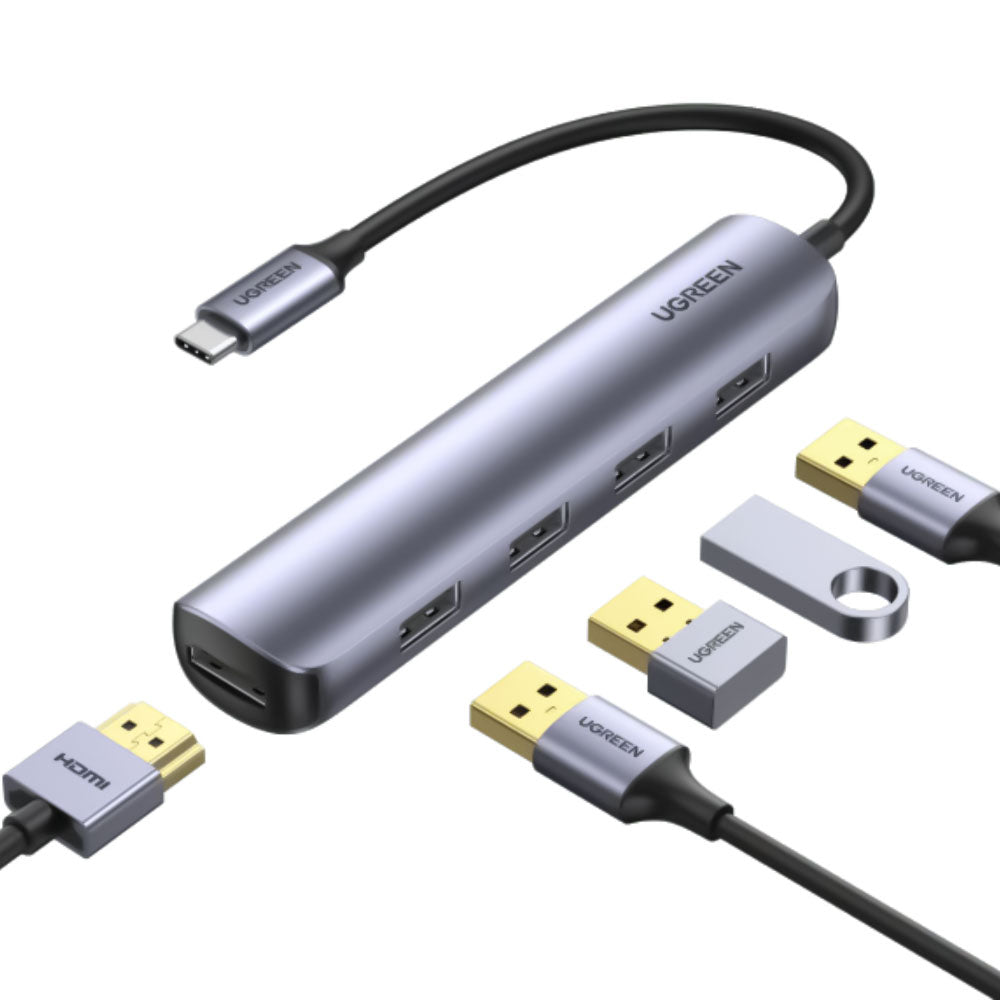 موزع 5 في 1 تايب سي يوجرين 4 منافذ 20197