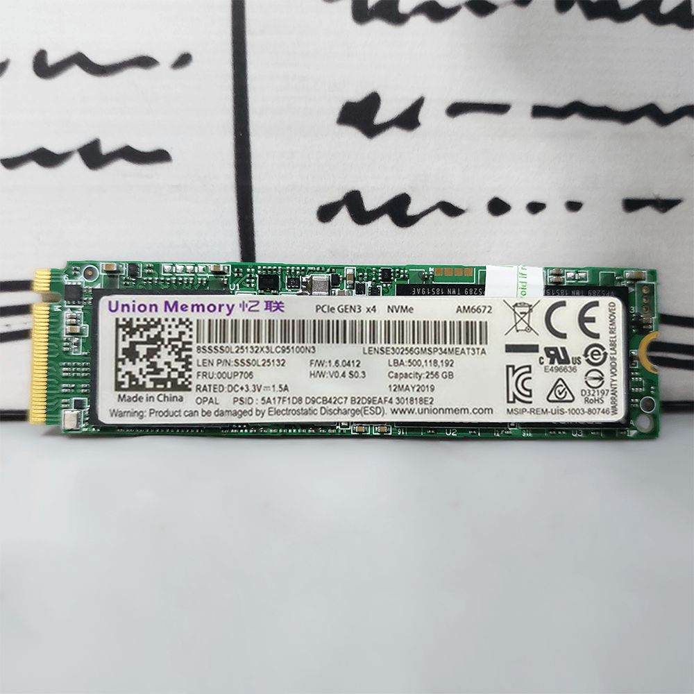 Union Memory AM6672 256GB NVMe PCIe M.2 SSD (Original Used)