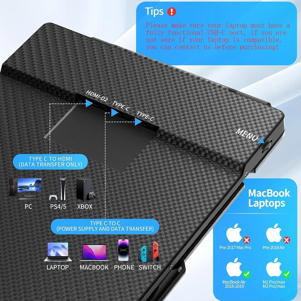 موسّع شاشة لاب توب ثلاثي في2كوم محمولة 14 بوصة 60 هرتز S2 IPS FHD