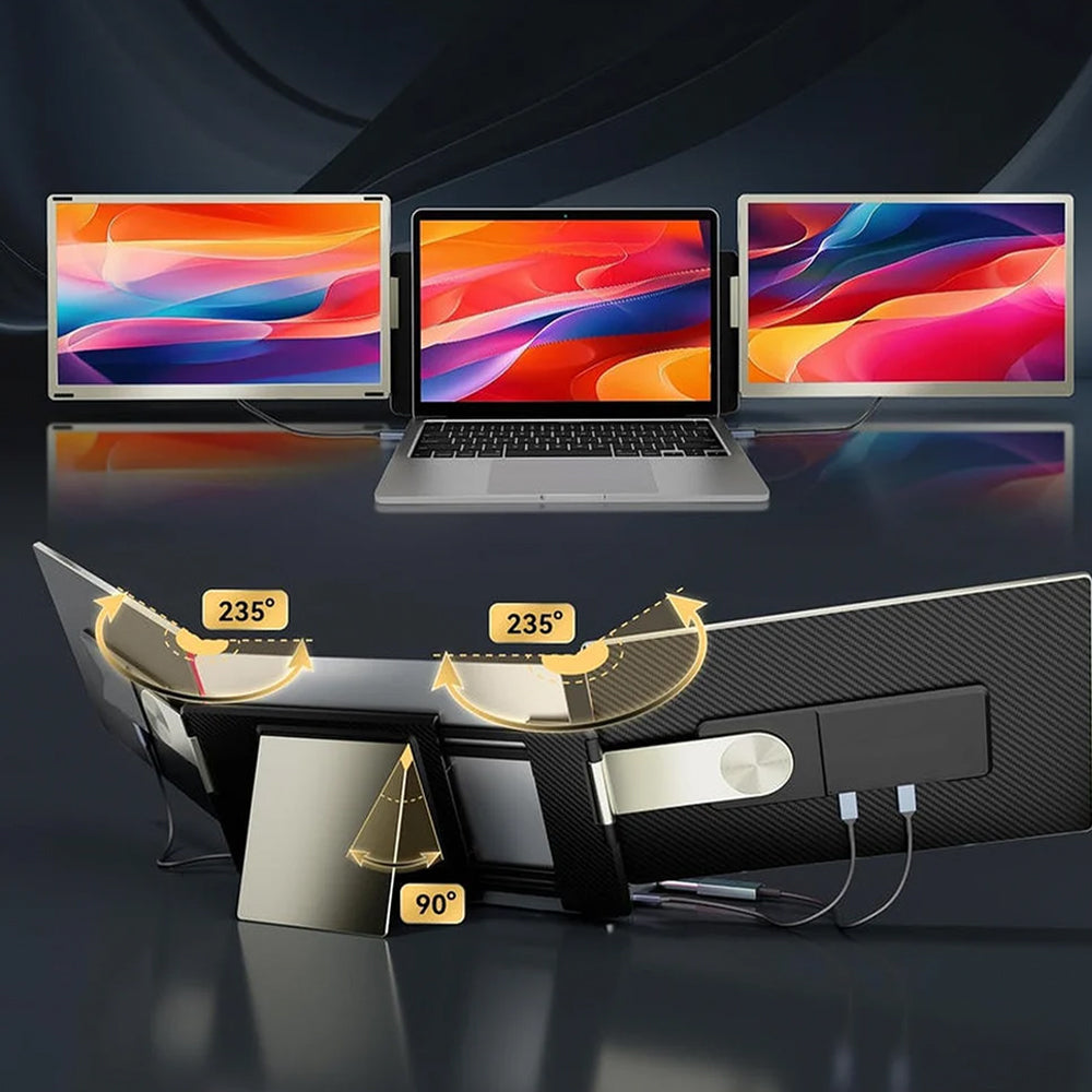 V2Com S6 15.6 Inch IPS FHD Triple Portable Laptop Monitor Extender 60Hz