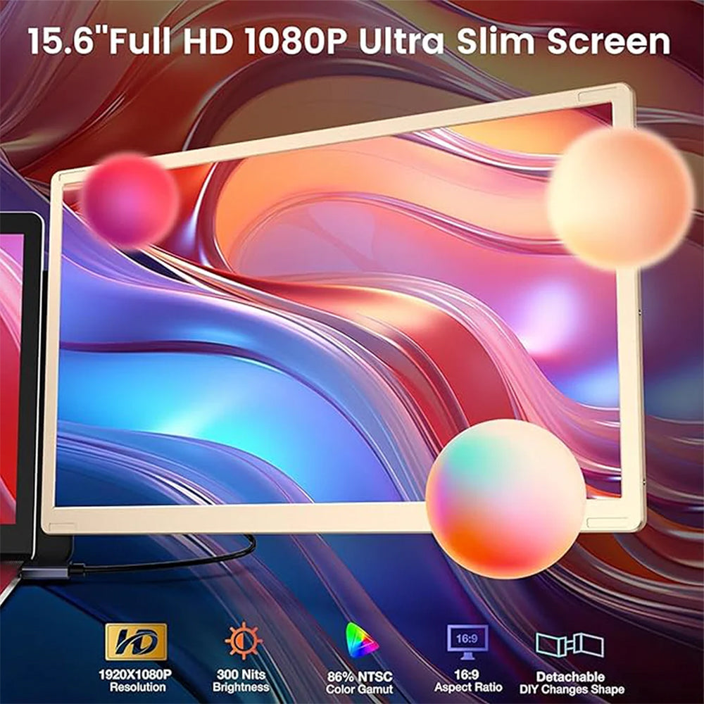 V2Com S6 15.6 Inch IPS FHD Triple Portable Laptop Monitor Extender 60Hz