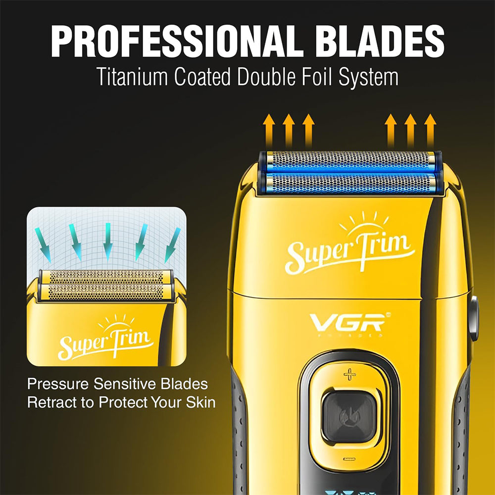 ماكينة حلاقة فويل في جي ار بروفيشنال V-332 - ذهبي