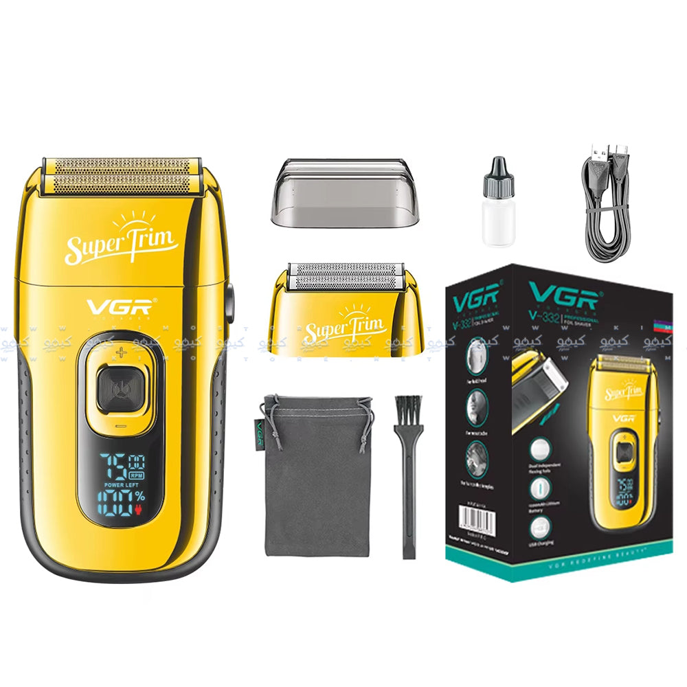 ماكينة حلاقة فويل في جي ار بروفيشنال V-332 - ذهبي