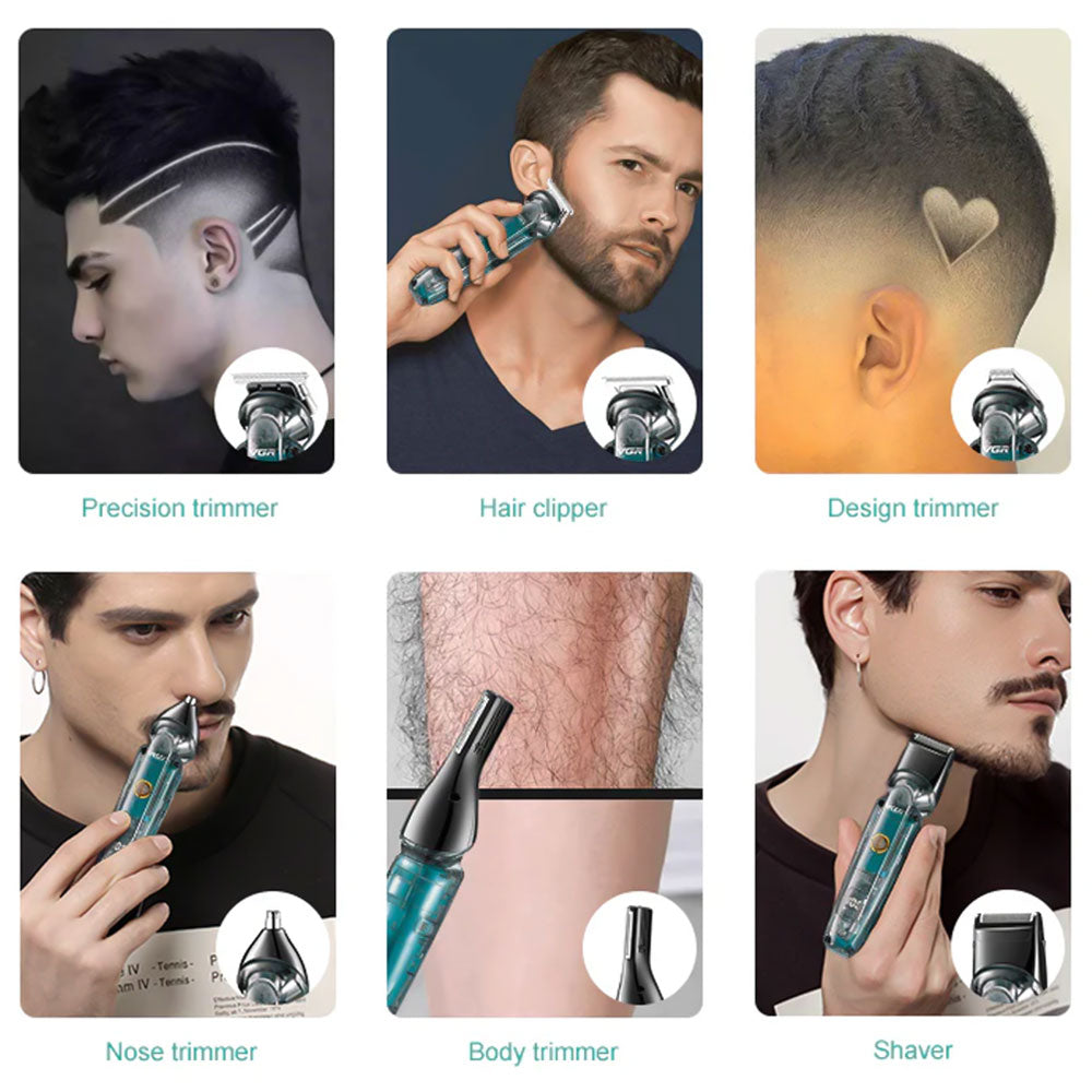 مجموعة حلاقة وتشذيب الشعر 6 في 1 في جي