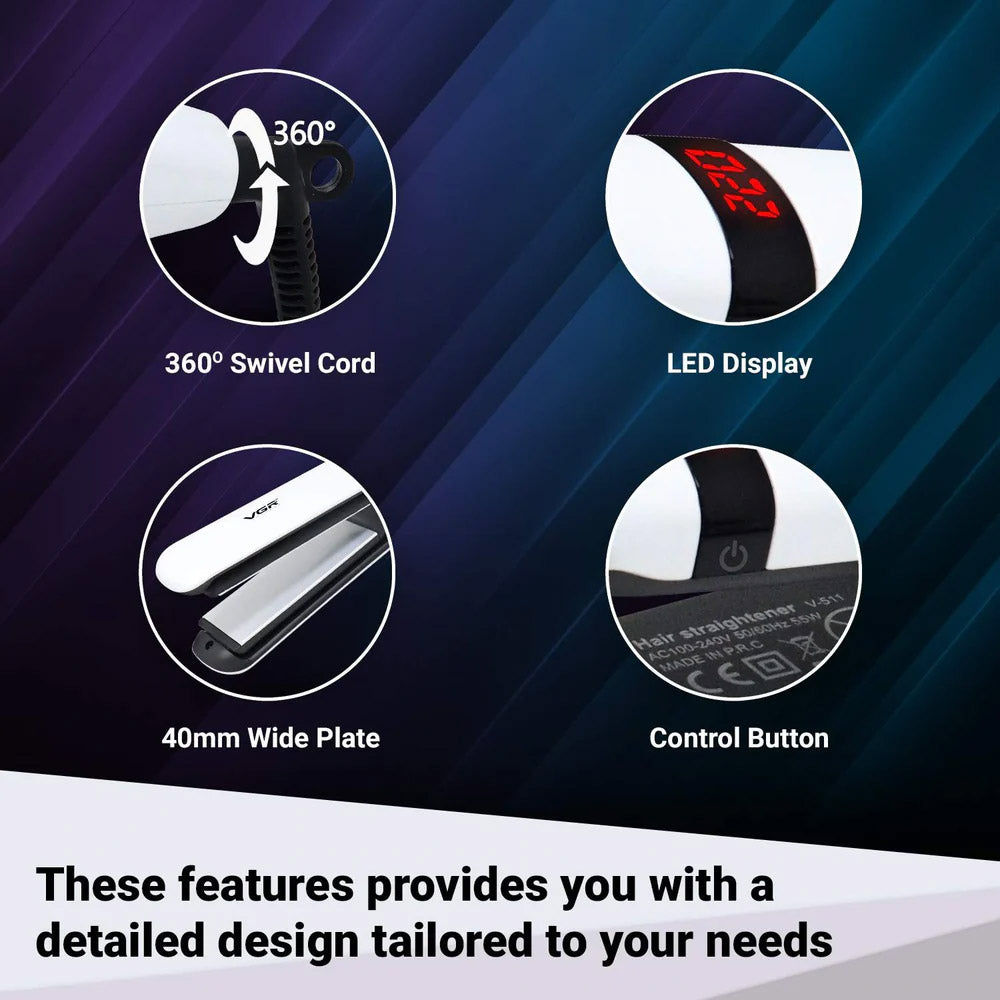 مكواة فرد الشعر في جي ار بروفيشنال V-511